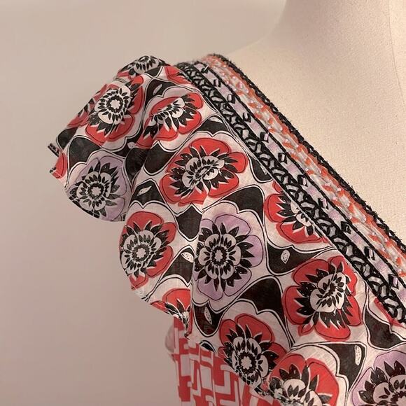 Anthropologie Women’s Flutter Printed Mini Dress Boho Summer Size 16 - Picture 8 of 12